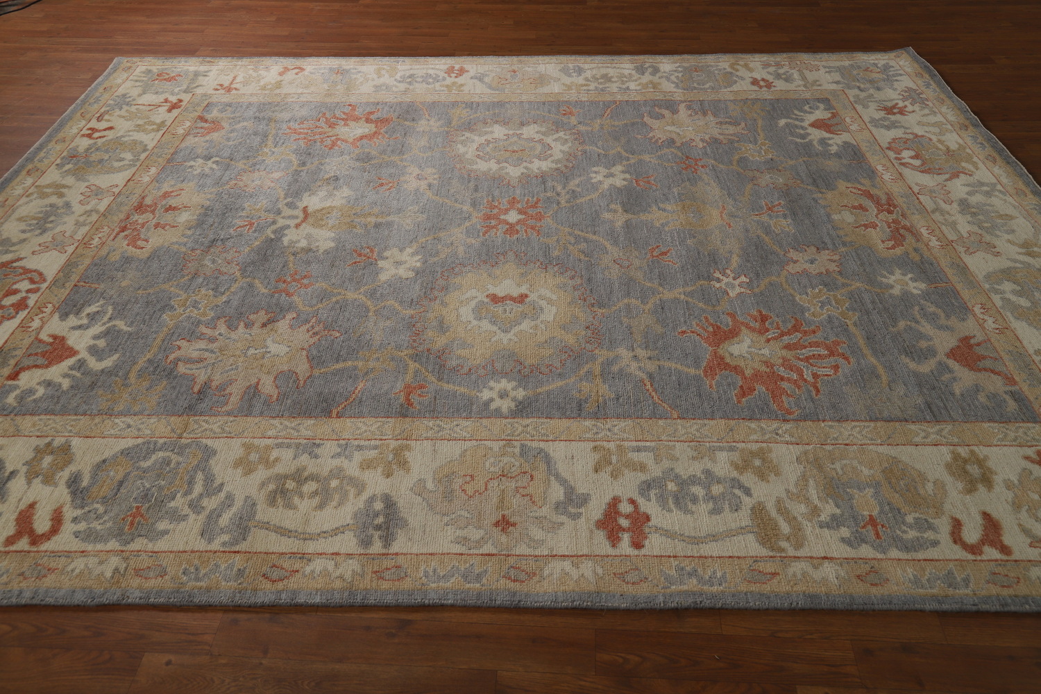 Vegetable Dye Floral Oushak Turkish Area Rug 8x10