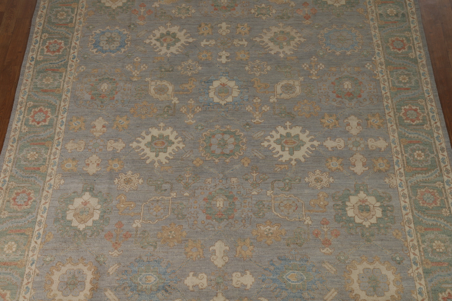 Vegetable Dye Gray Oushak Turkish Area Rug 8x10