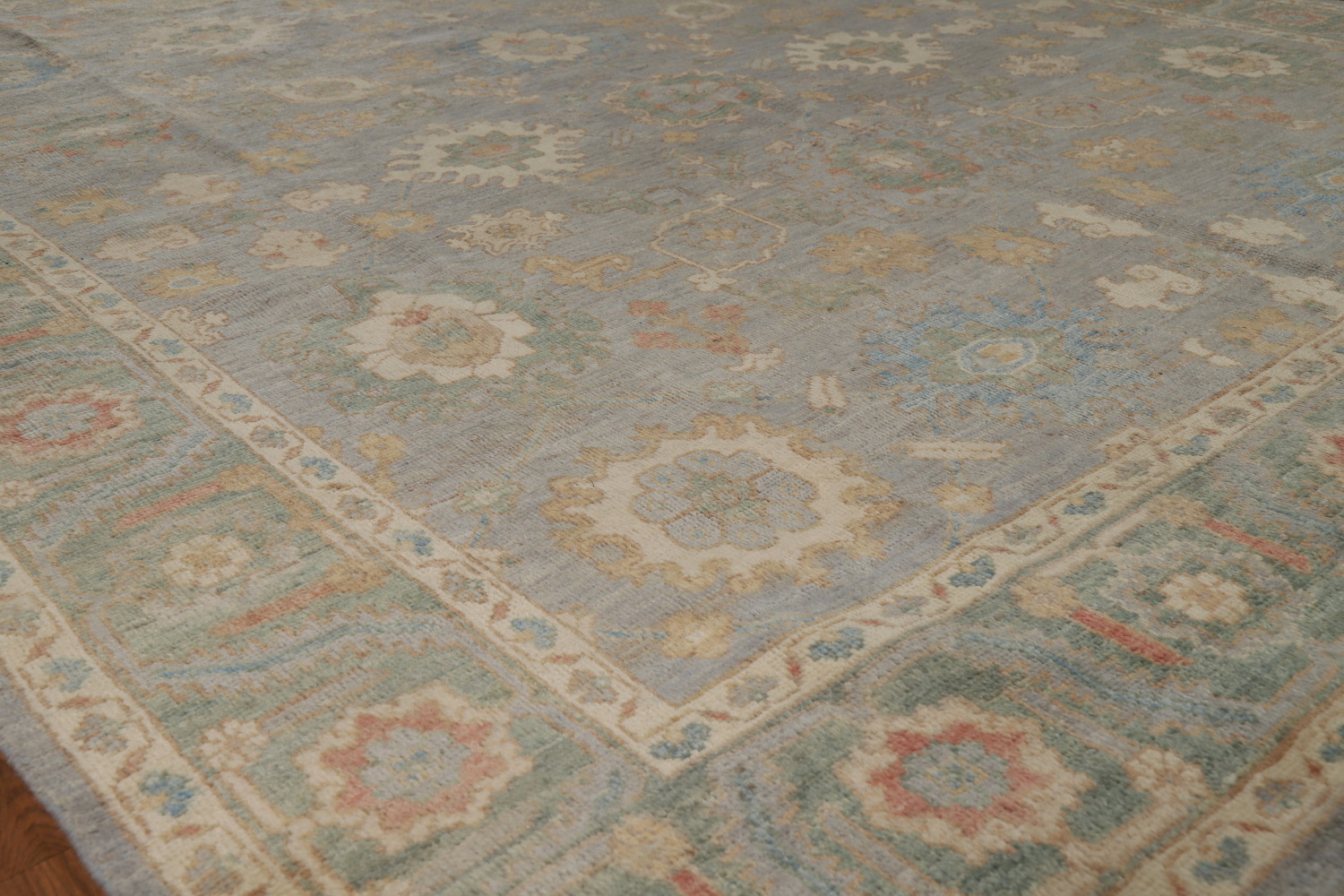 Vegetable Dye Gray Oushak Turkish Area Rug 8x10