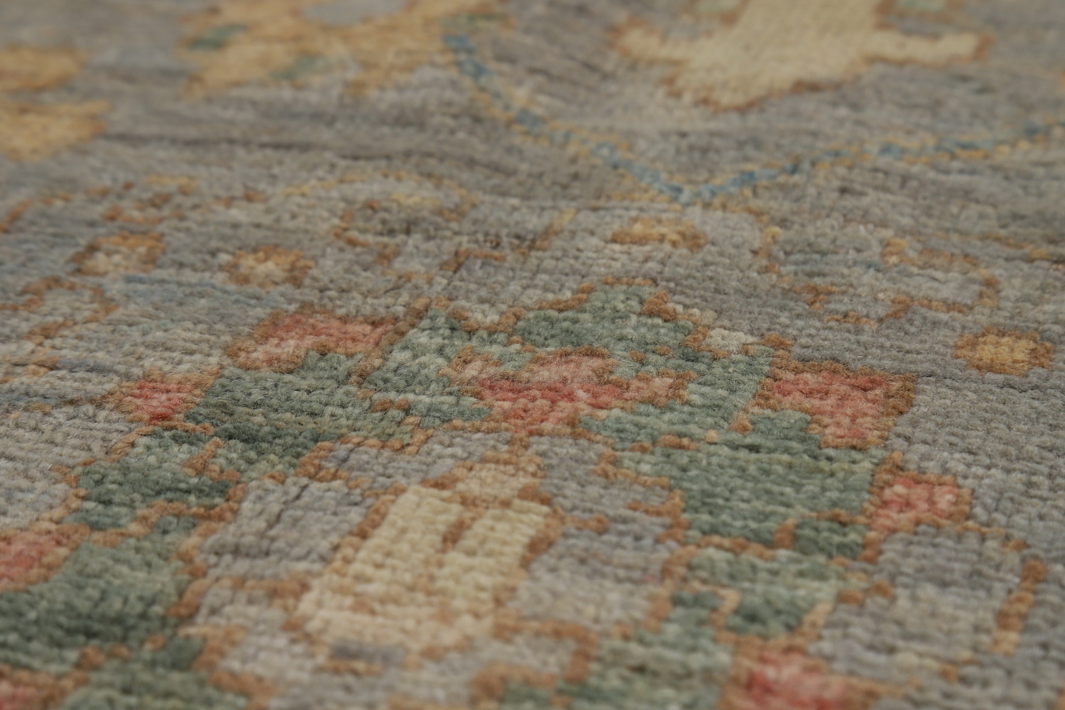 Vegetable Dye Gray Oushak Turkish Area Rug 8x10