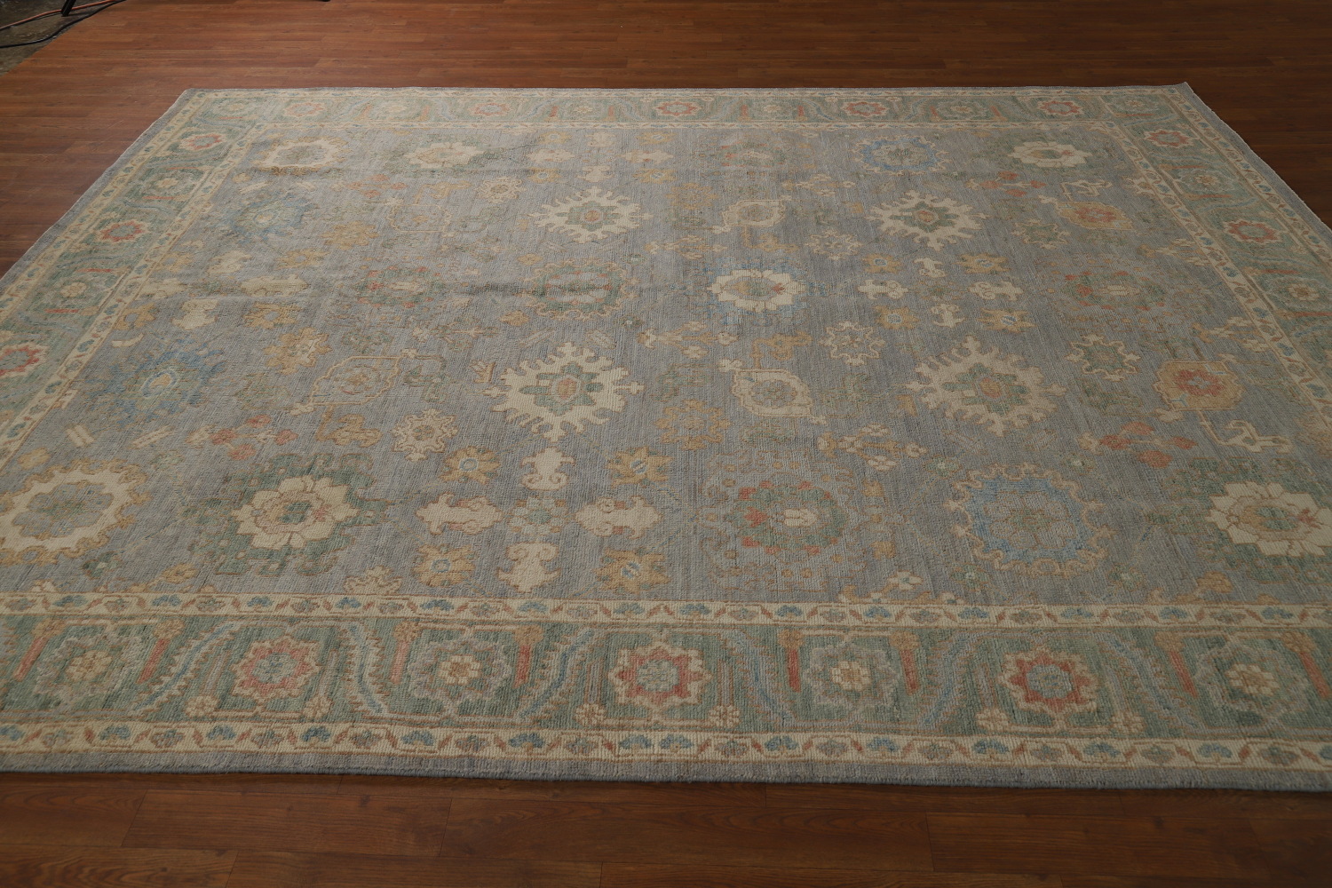 Vegetable Dye Gray Oushak Turkish Area Rug 8x10