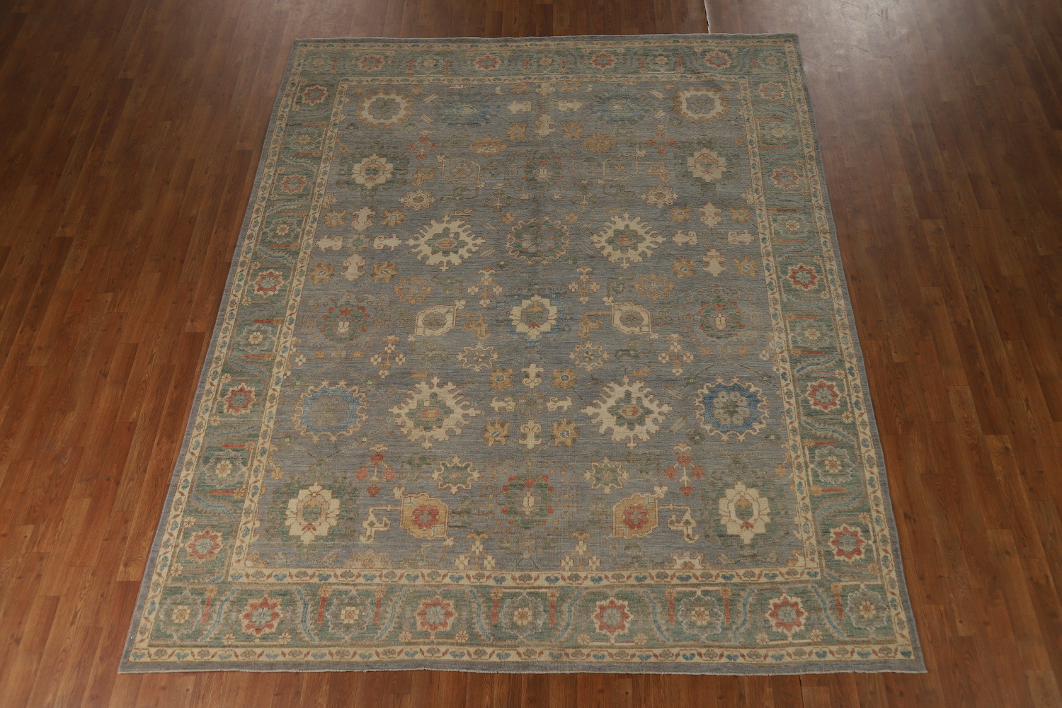 Vegetable Dye Gray Oushak Turkish Area Rug 8x10