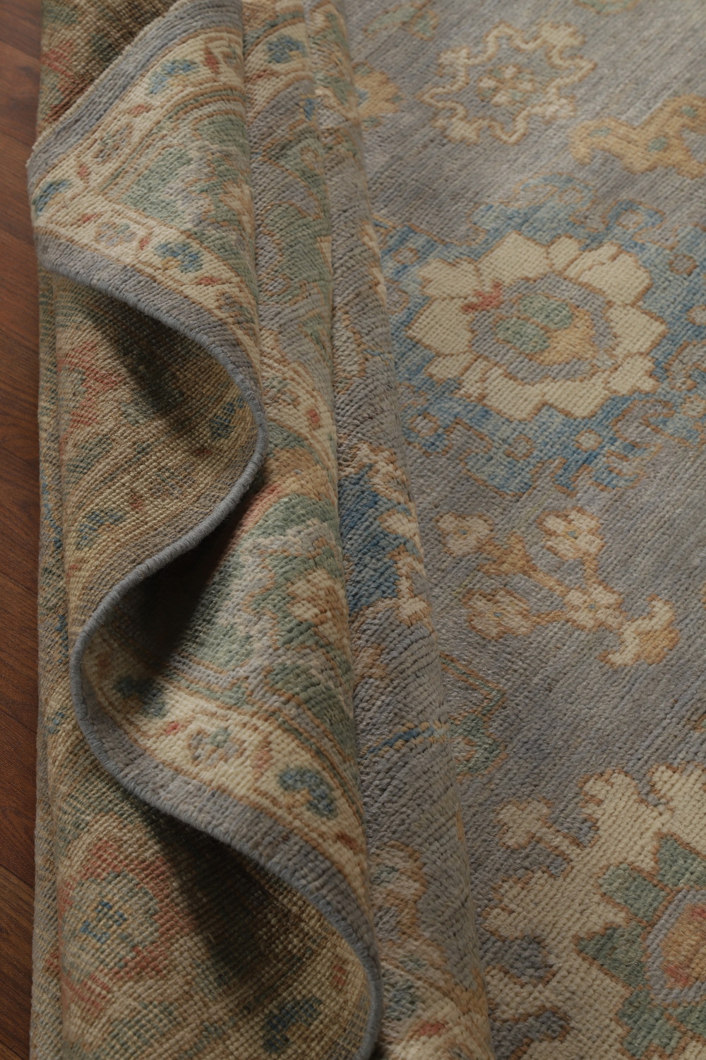 Vegetable Dye Gray Oushak Turkish Area Rug 8x10