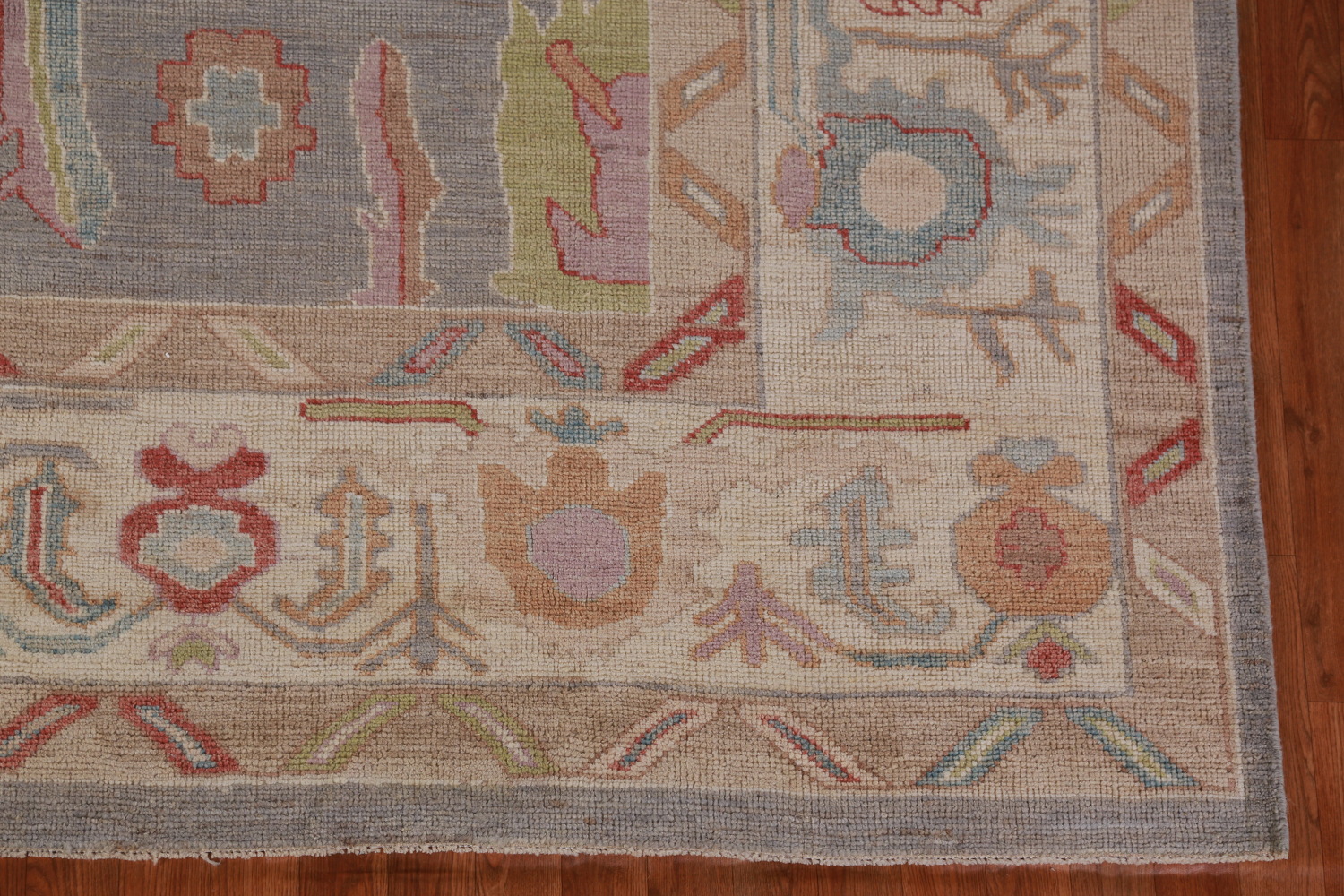 Vegetable Dye Gray Oushak Turkish Area Rug 9x12