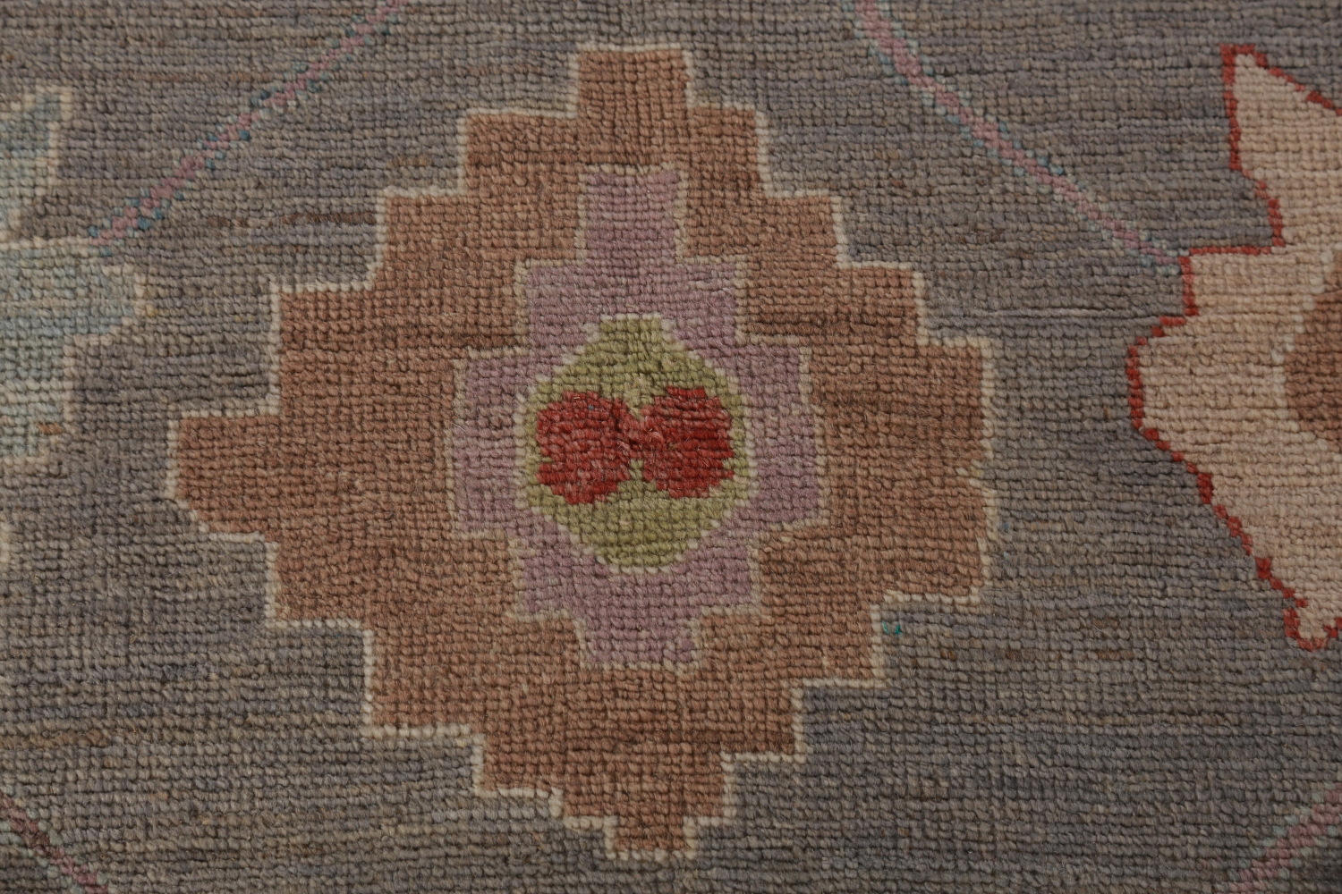 Vegetable Dye Gray Oushak Turkish Area Rug 9x12