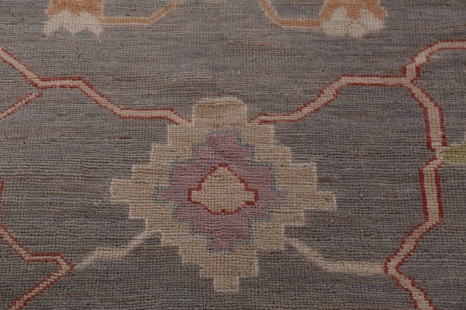 Vegetable Dye Gray Oushak Turkish Area Rug 9x12