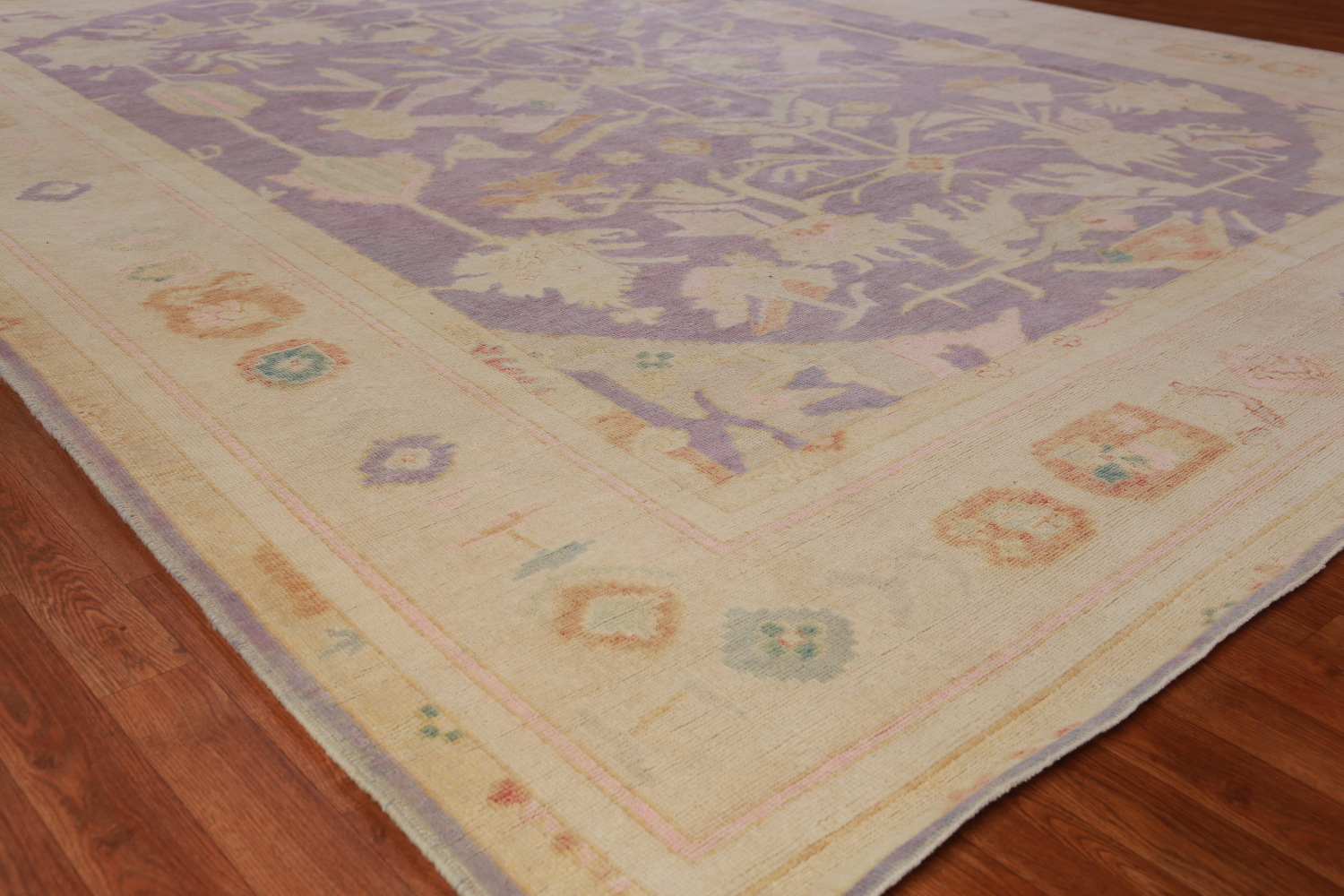 Vegetable Dye Purple Oushak Turkish Area Rug 10x13