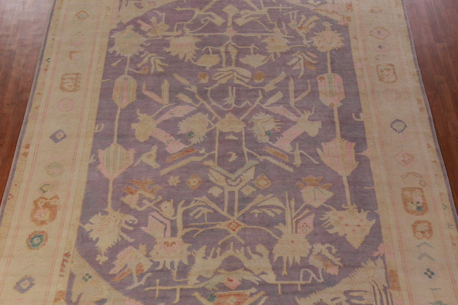 Vegetable Dye Purple Oushak Turkish Area Rug 10x13