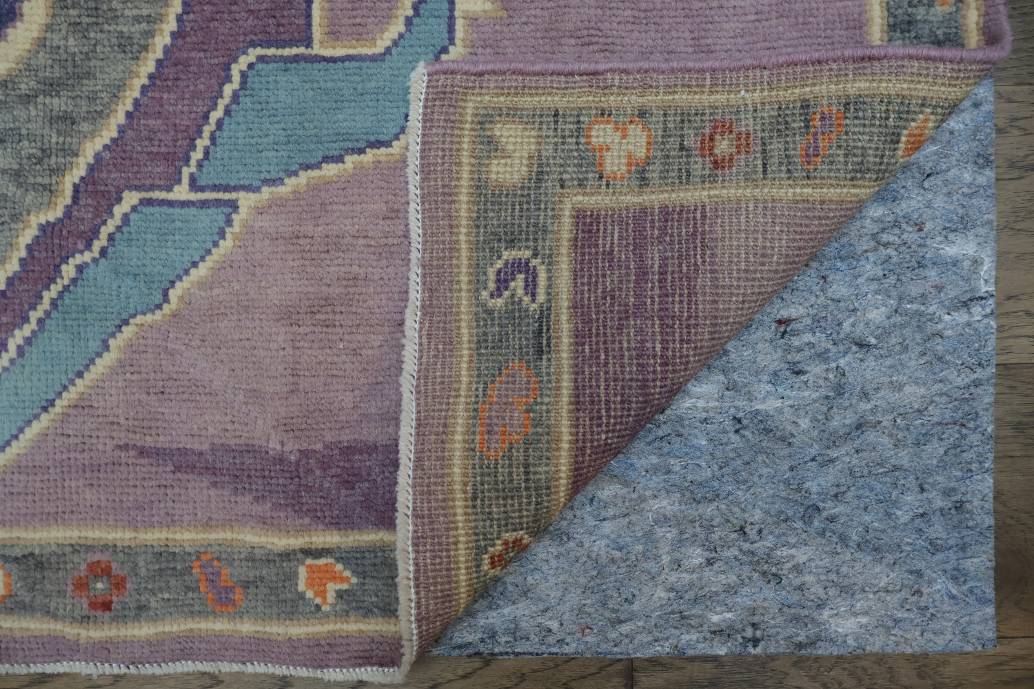 Vegetable Dye Purple Oushak Turkish Rug 4x7