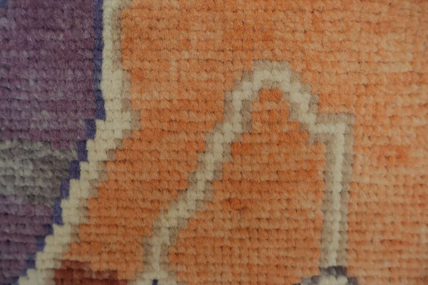 Vegetable Dye Purple Oushak Turkish Rug 4x7