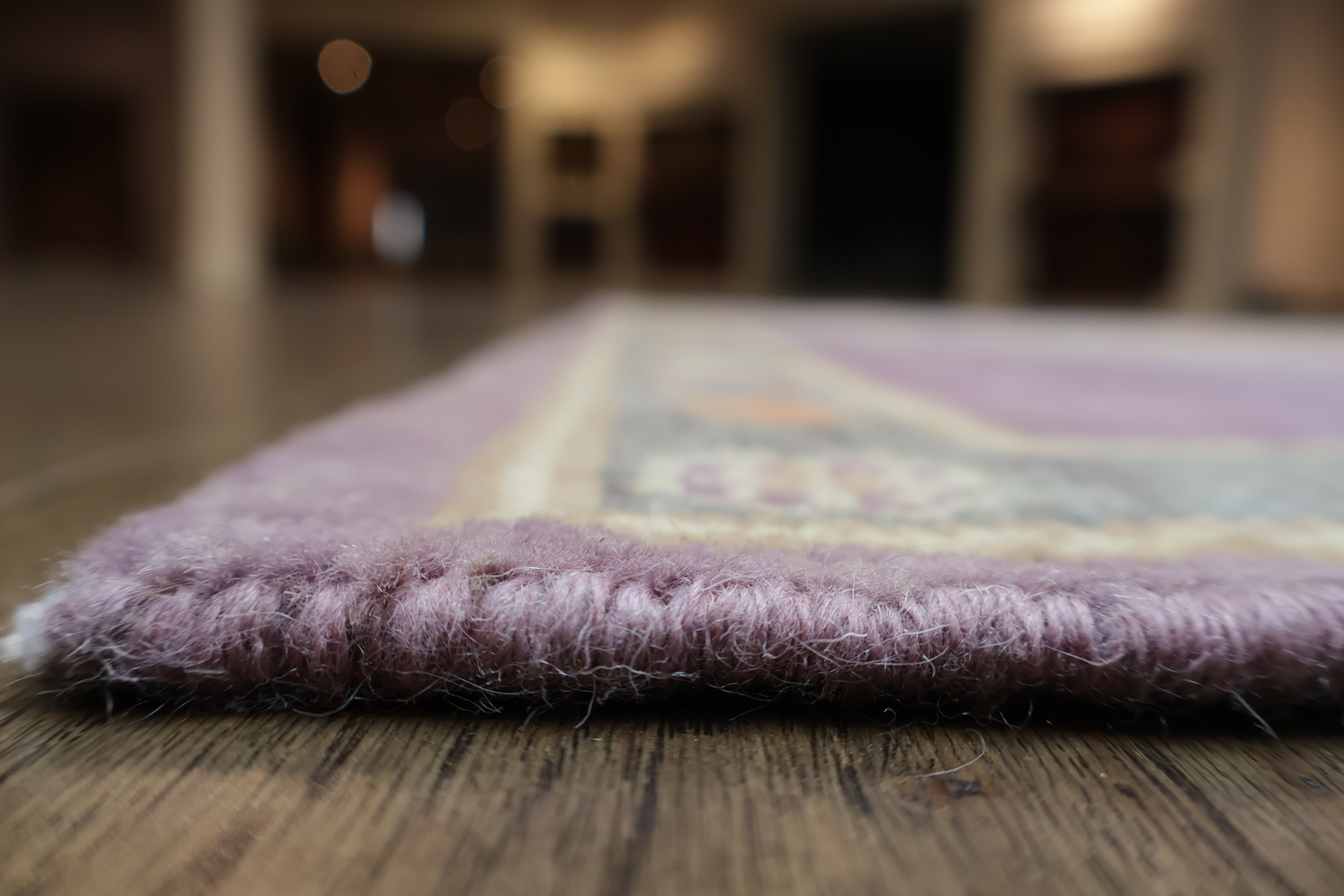 Vegetable Dye Purple Oushak Turkish Rug 4x7