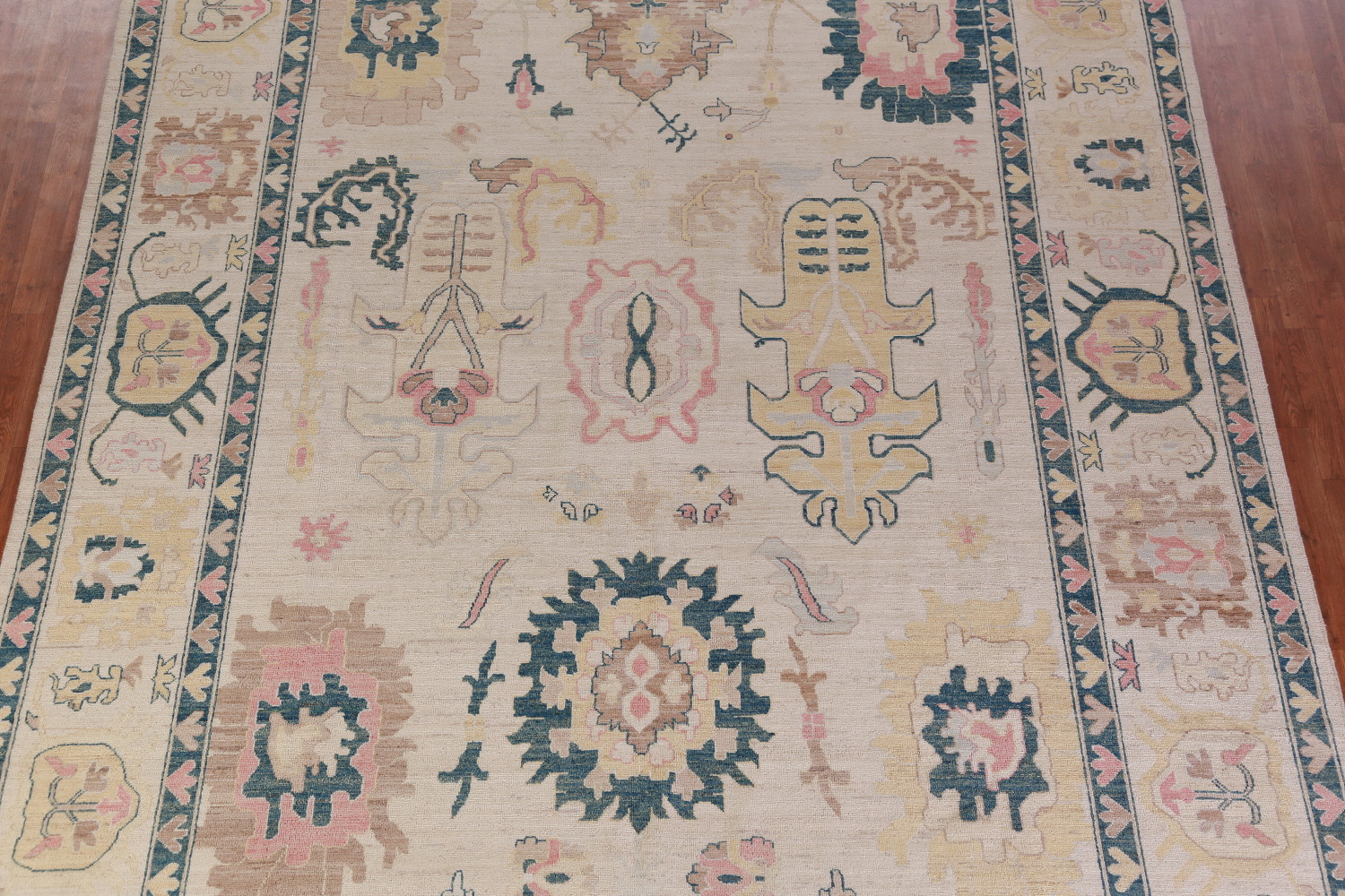 Vegetable Dye Oushak Turkish Large Rug 10x14