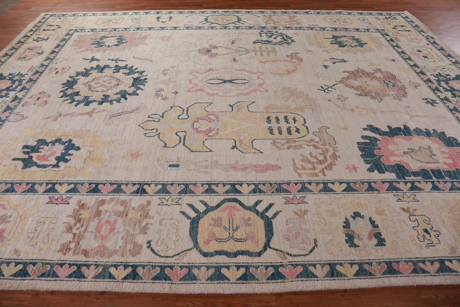 Vegetable Dye Oushak Turkish Large Rug 10x14