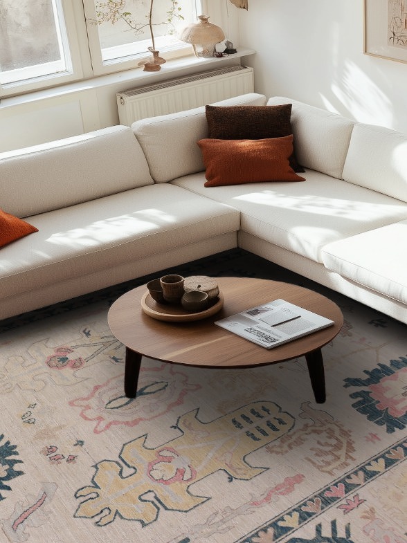 Vegetable Dye Oushak Turkish Large Rug 10x14