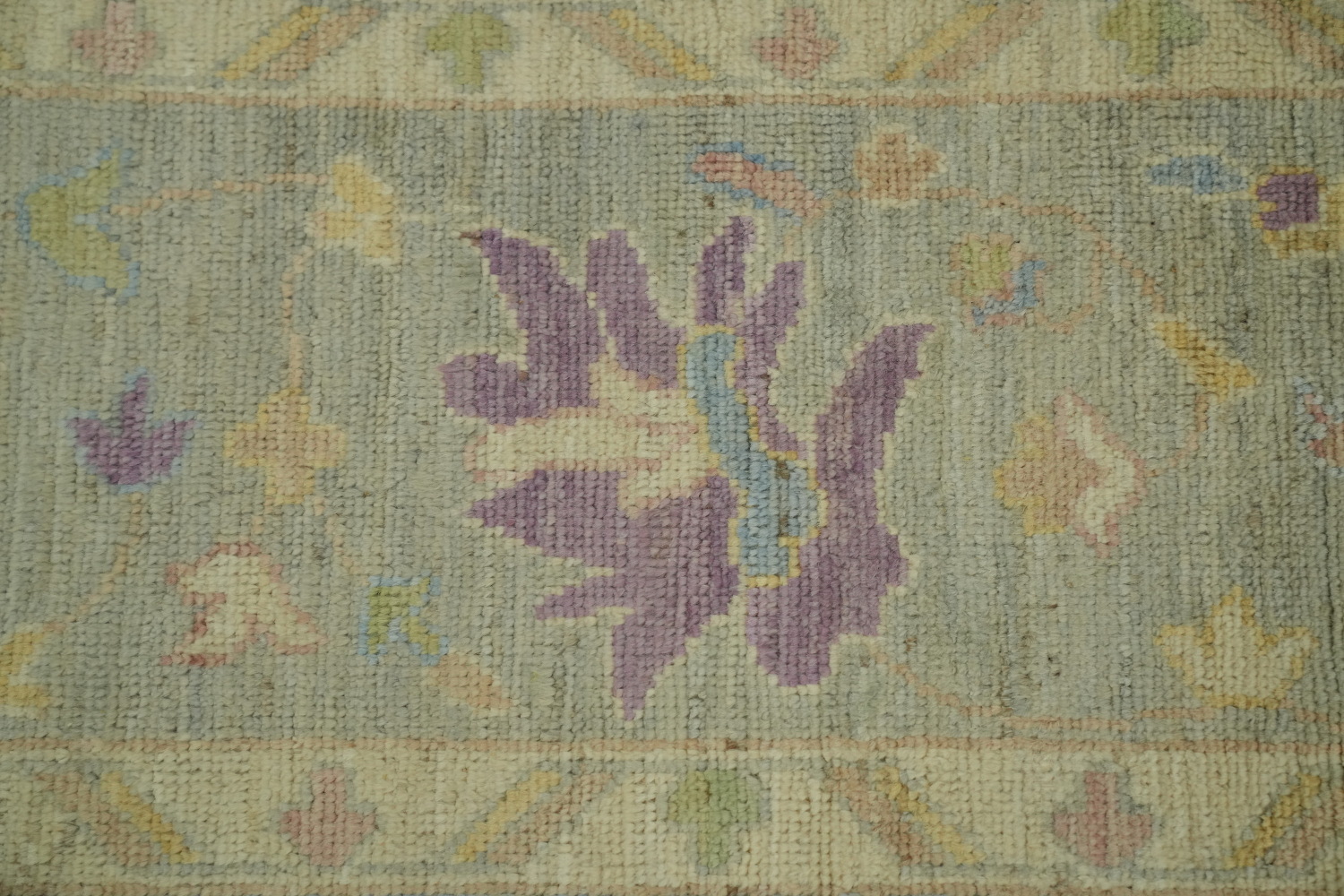 Vegetable Dye Floral Oushak Turkish Large Rug 10x14