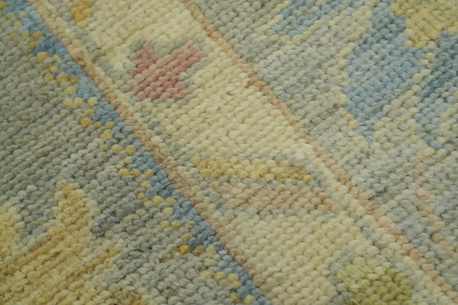 Vegetable Dye Floral Oushak Turkish Large Rug 10x14