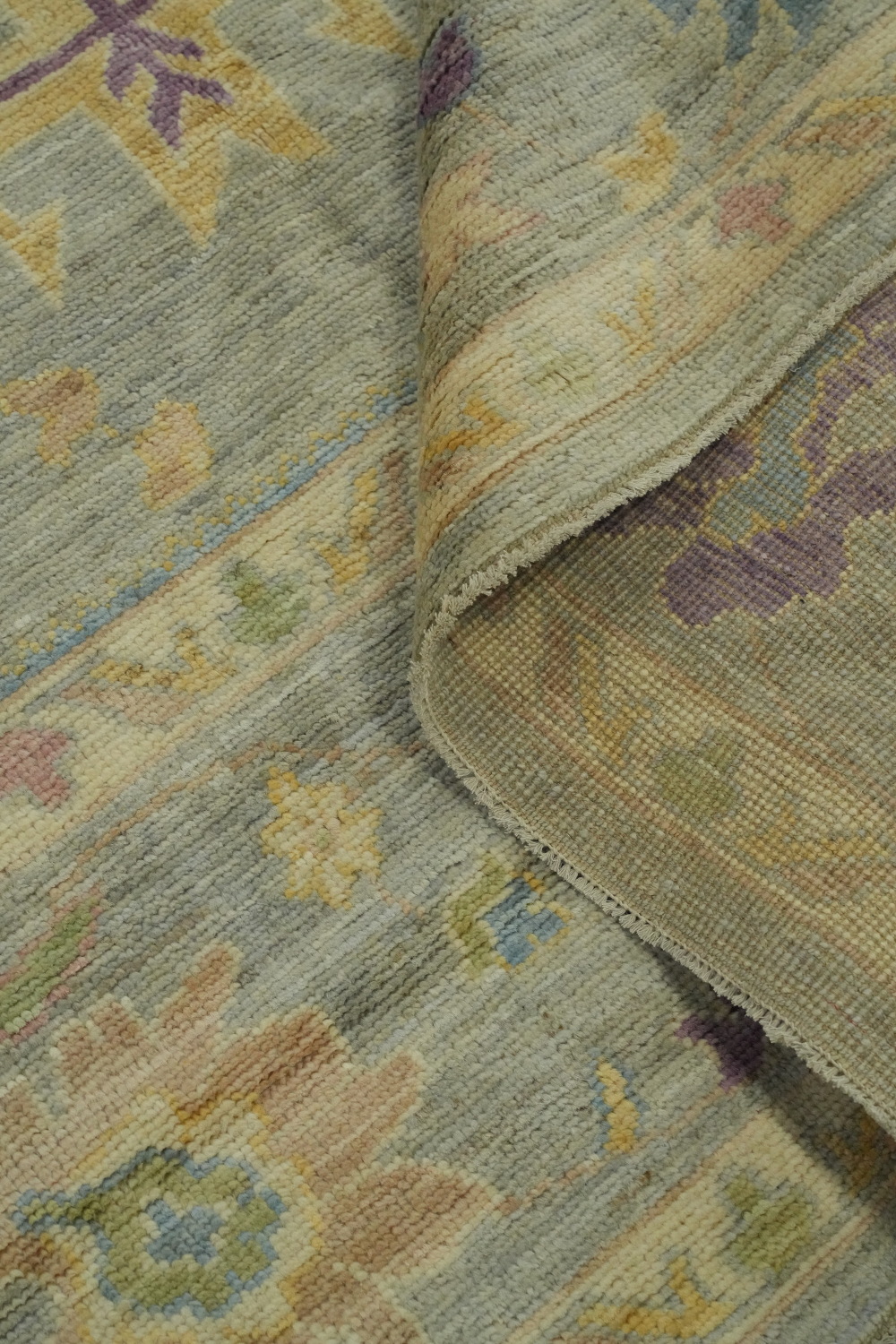 Vegetable Dye Floral Oushak Turkish Large Rug 10x14