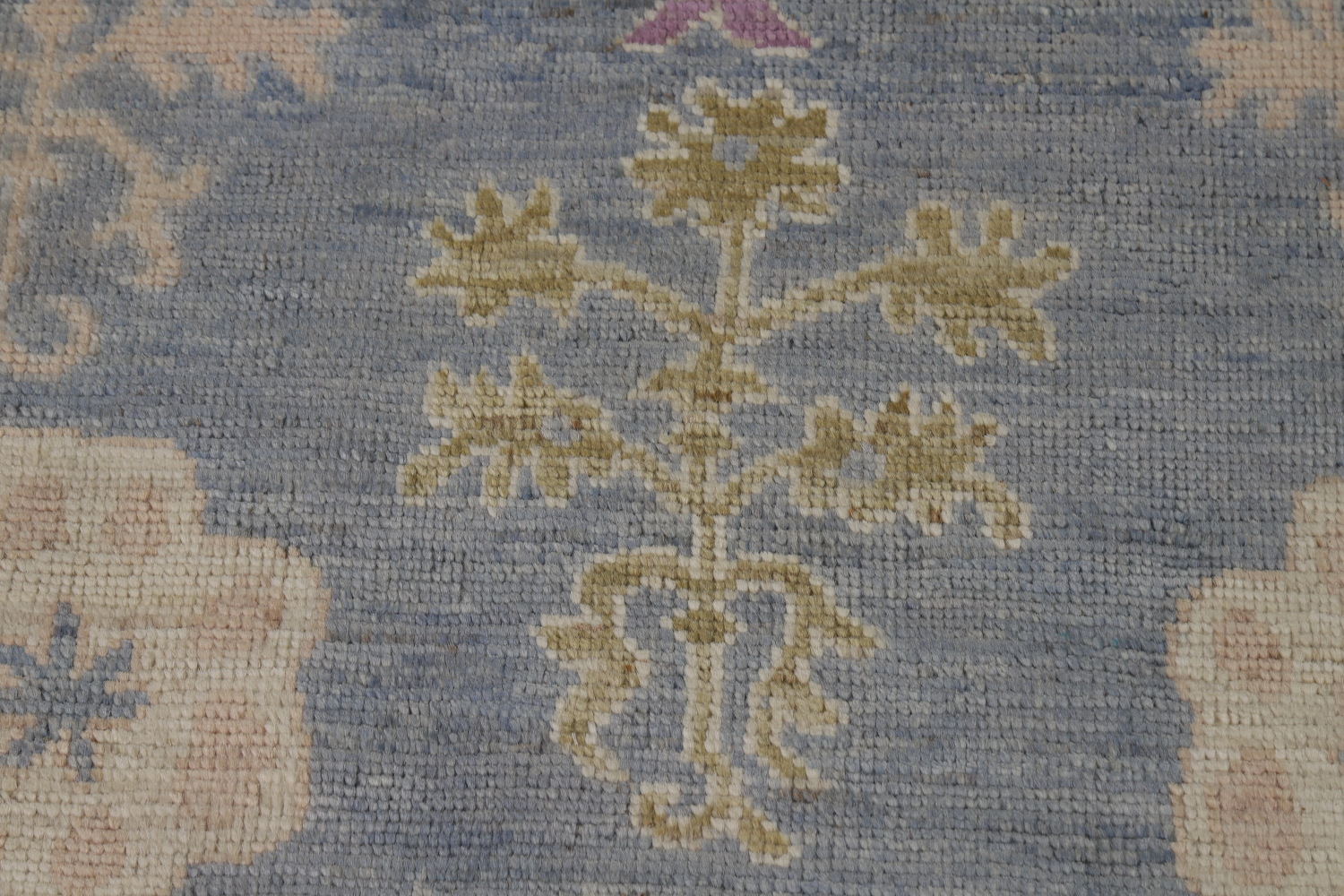 Vegetable Dye Blue Oushak Turkish Area Rug 9x12