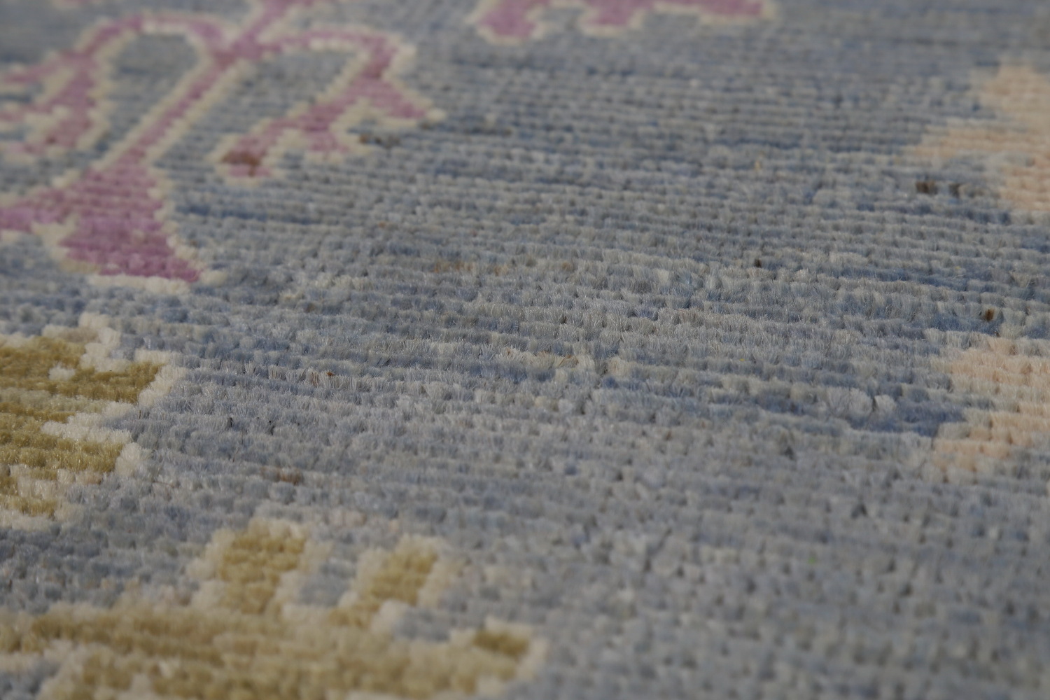 Vegetable Dye Blue Oushak Turkish Area Rug 9x12