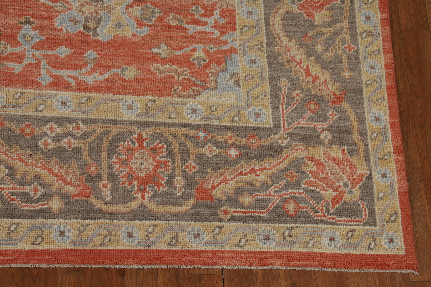Vegetable Dye Orange Oushak Turkish Area Rug 9x13