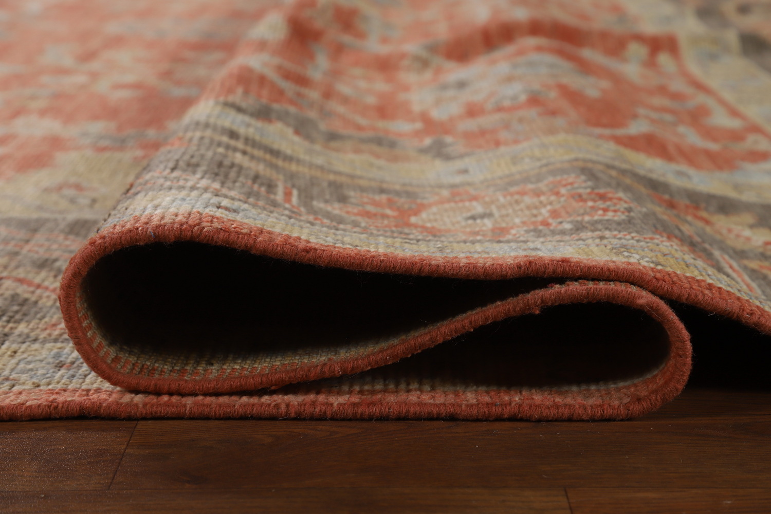 Vegetable Dye Orange Oushak Turkish Area Rug 9x13