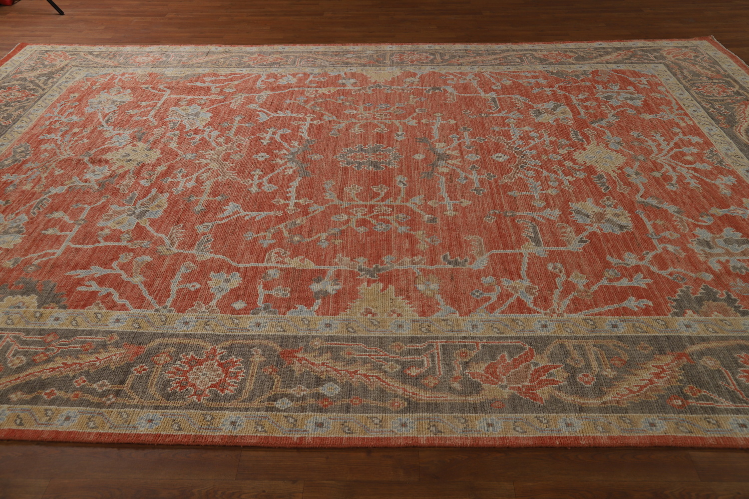 Vegetable Dye Orange Oushak Turkish Area Rug 9x13