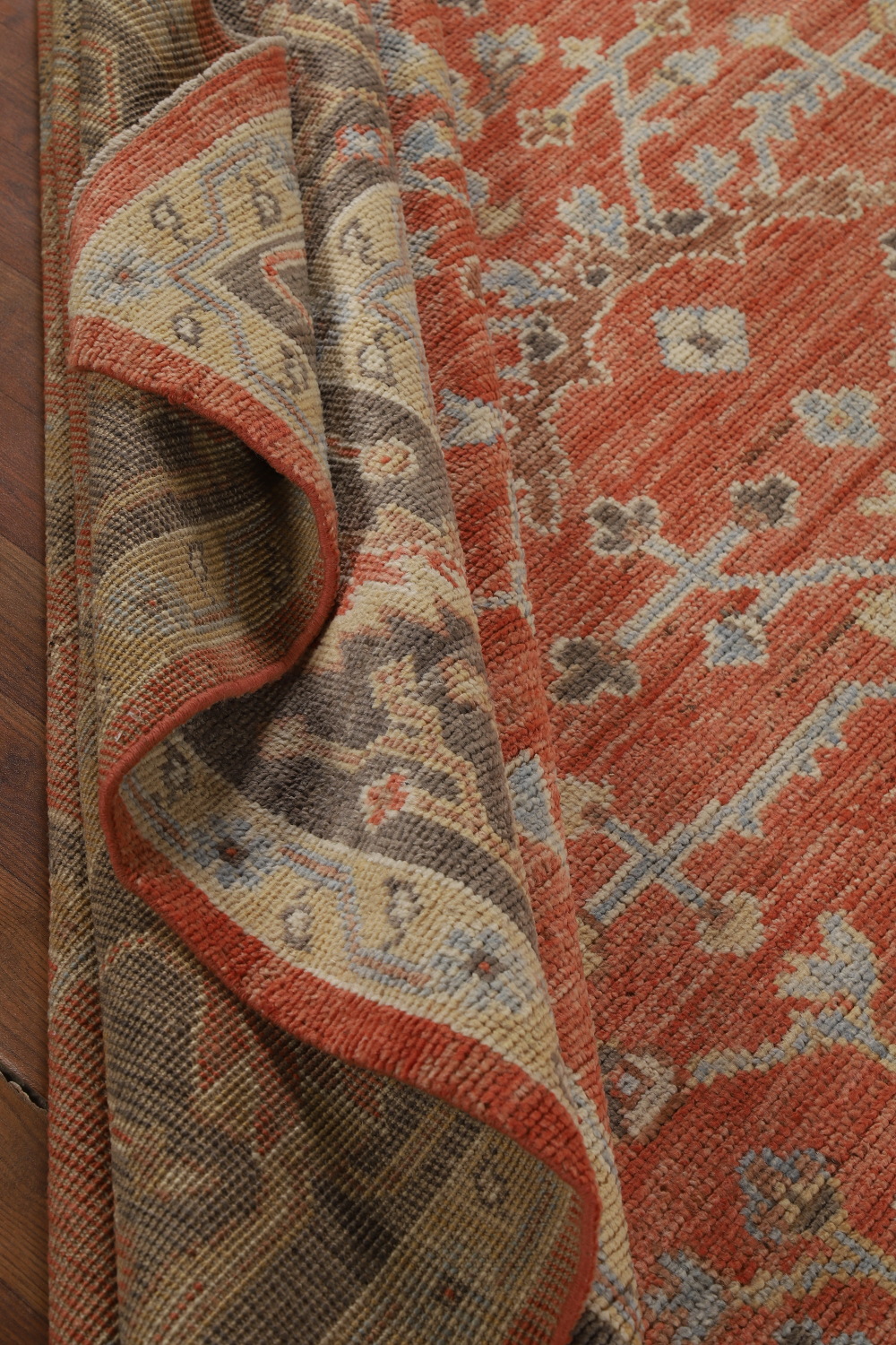 Vegetable Dye Orange Oushak Turkish Area Rug 9x13