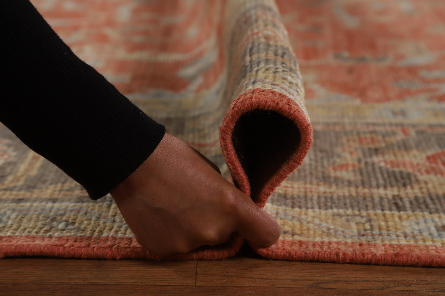 Vegetable Dye Orange Oushak Turkish Area Rug 9x13