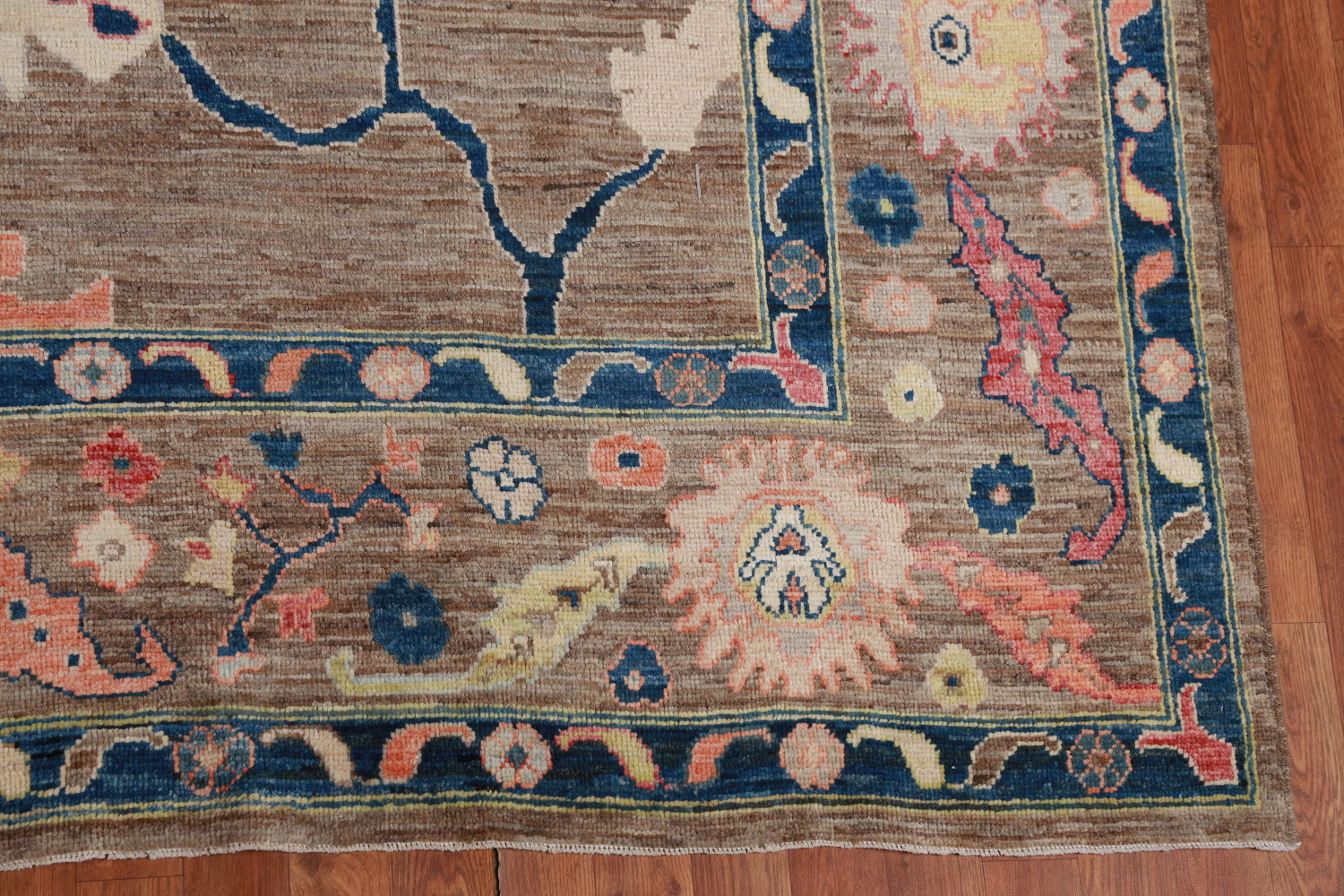 Vegetable Dye Brown Oushak Turkish Area Rug 9x12