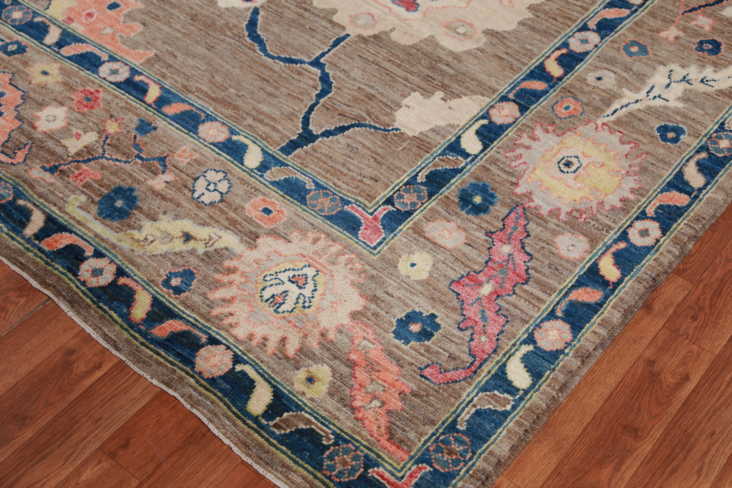 Vegetable Dye Brown Oushak Turkish Area Rug 9x12