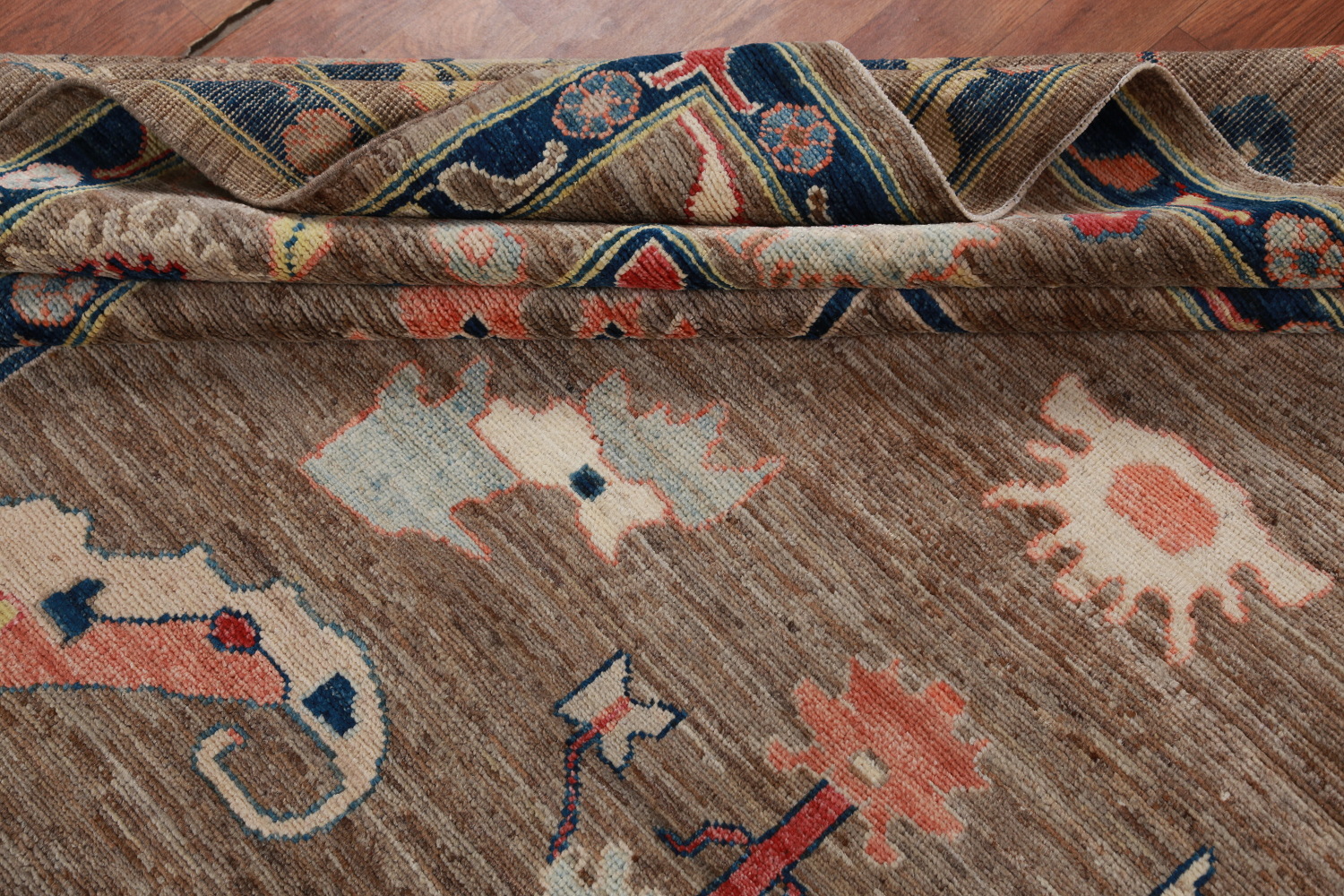 Vegetable Dye Brown Oushak Turkish Area Rug 9x12