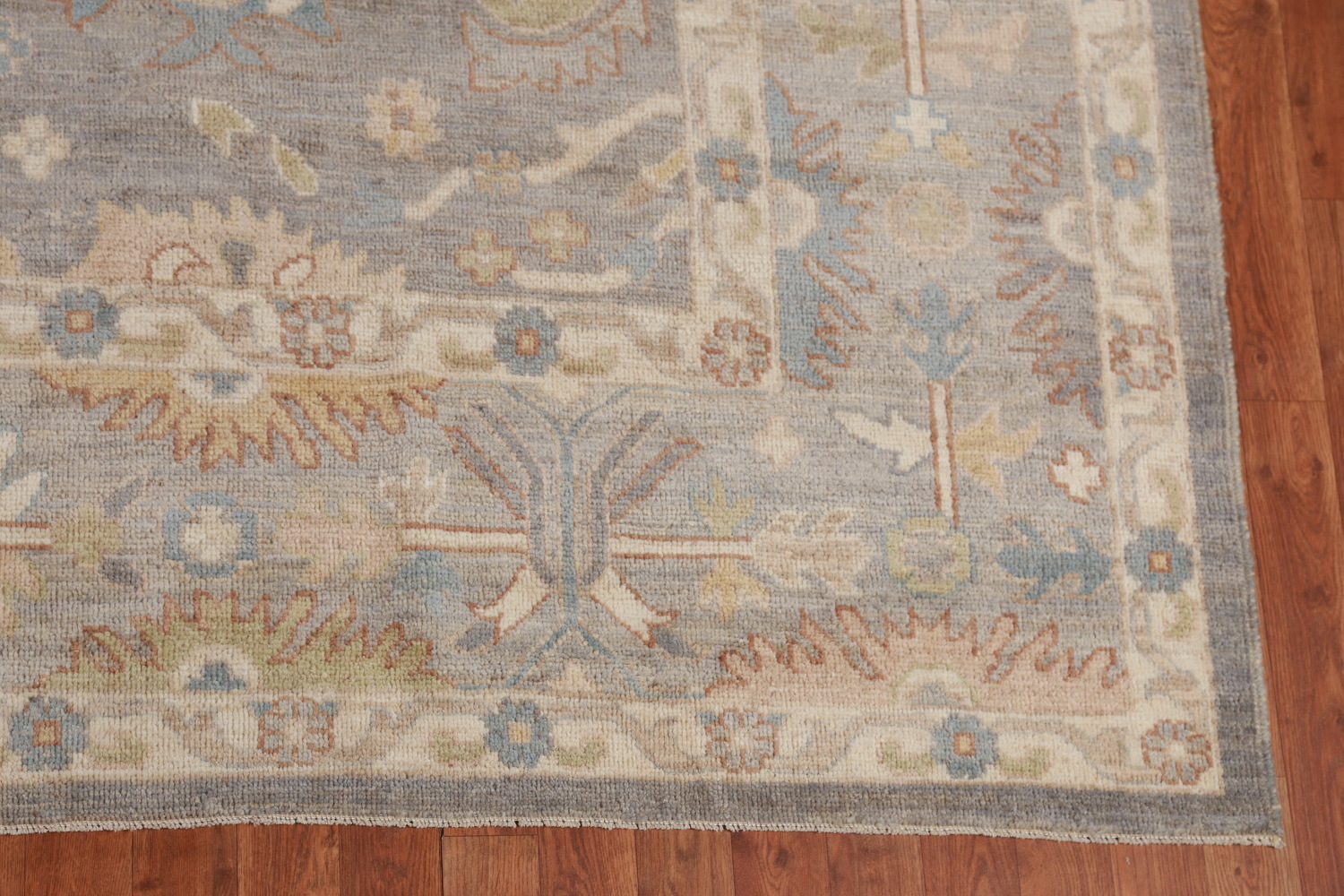 Vegetable Dye Gray Oushak Turkish Area Rug 9x12