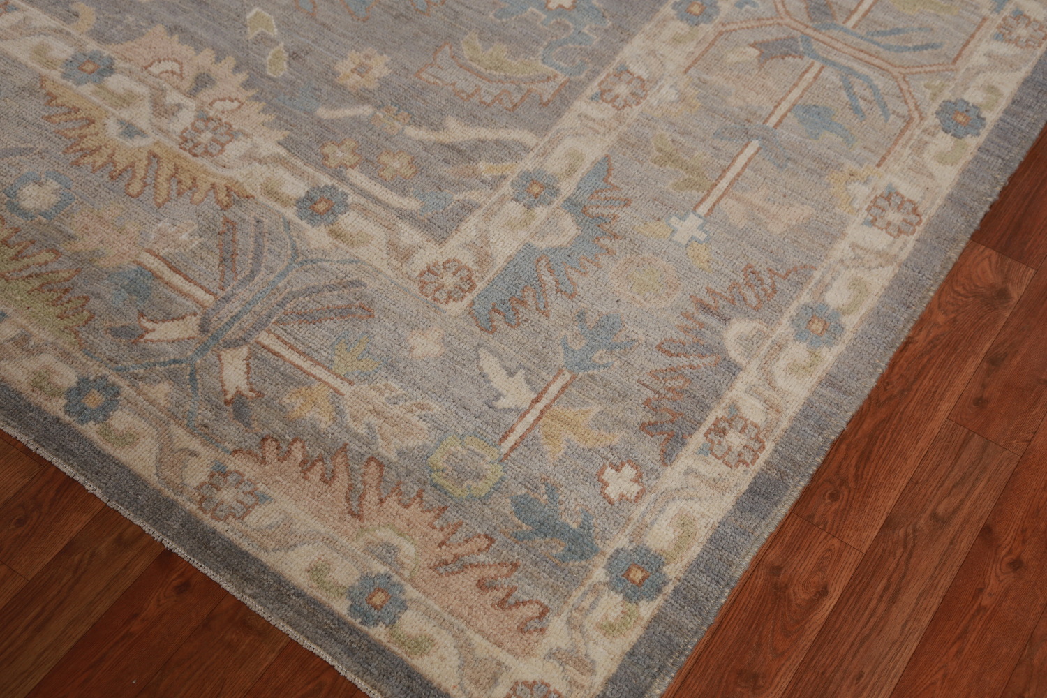 Vegetable Dye Gray Oushak Turkish Area Rug 9x12