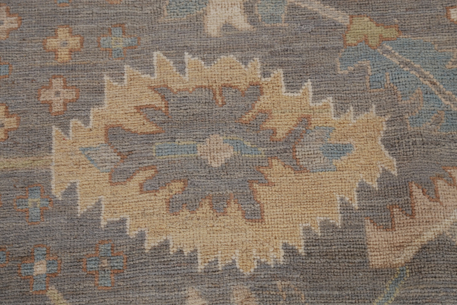Vegetable Dye Gray Oushak Turkish Area Rug 9x12