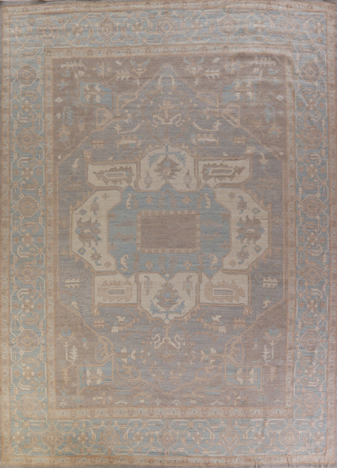 Vegetable Dye Oushak Turkish Large Rug 12x15