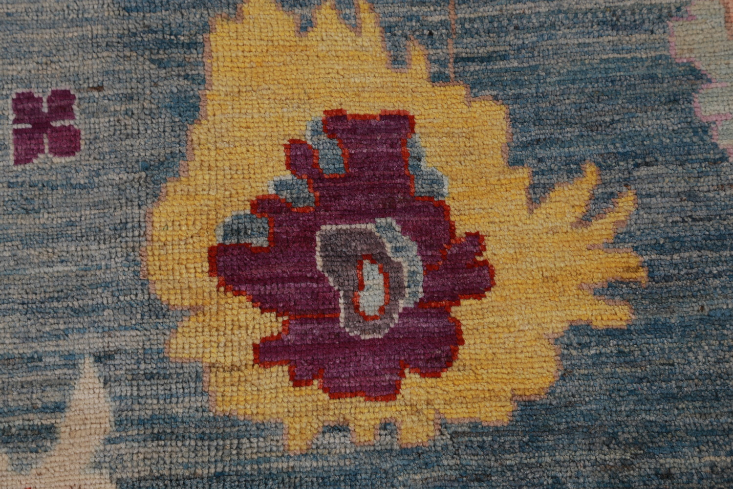 Vegetable Dye Blue Oushak Turkish Large Rug 10x14