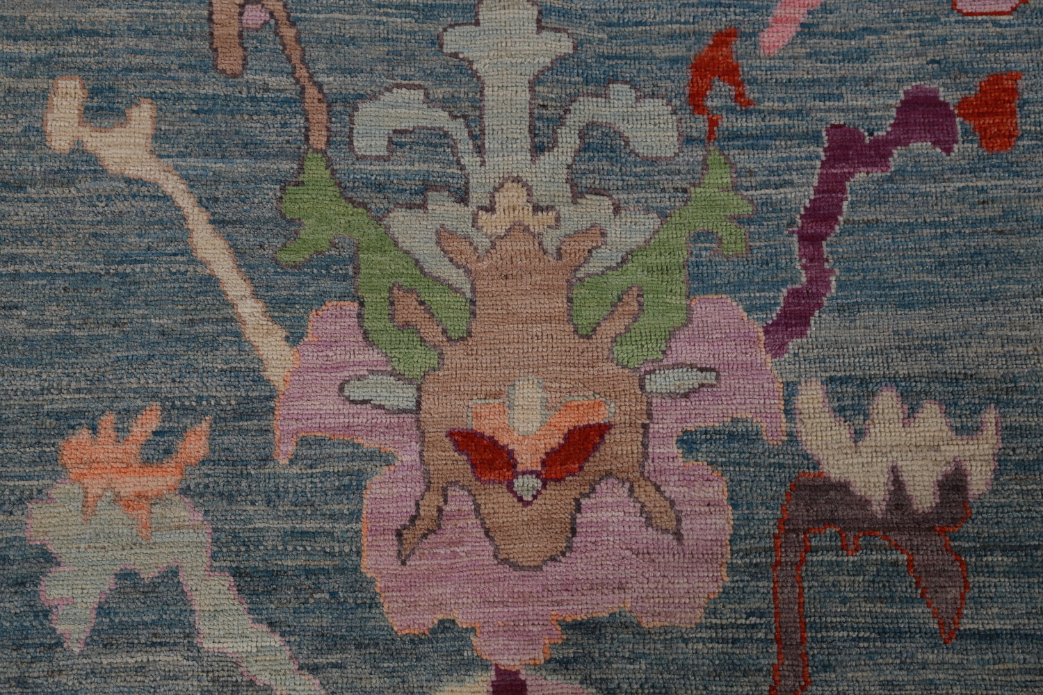 Vegetable Dye Blue Oushak Turkish Large Rug 10x14