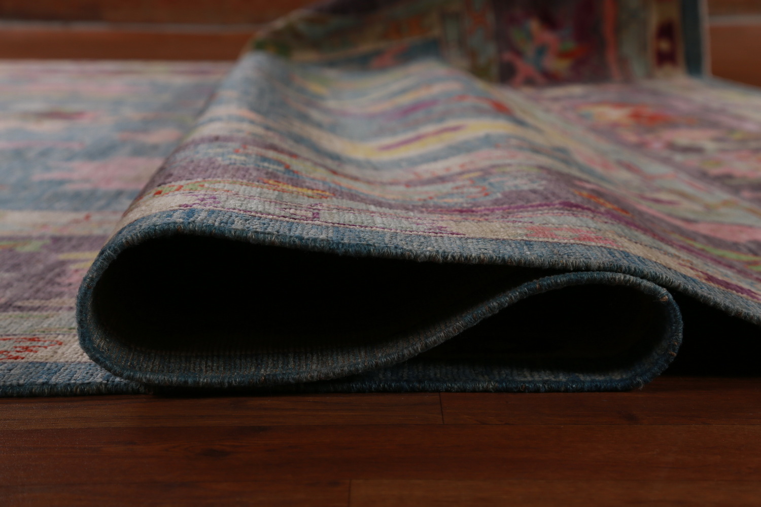Vegetable Dye Blue Oushak Turkish Large Rug 10x14