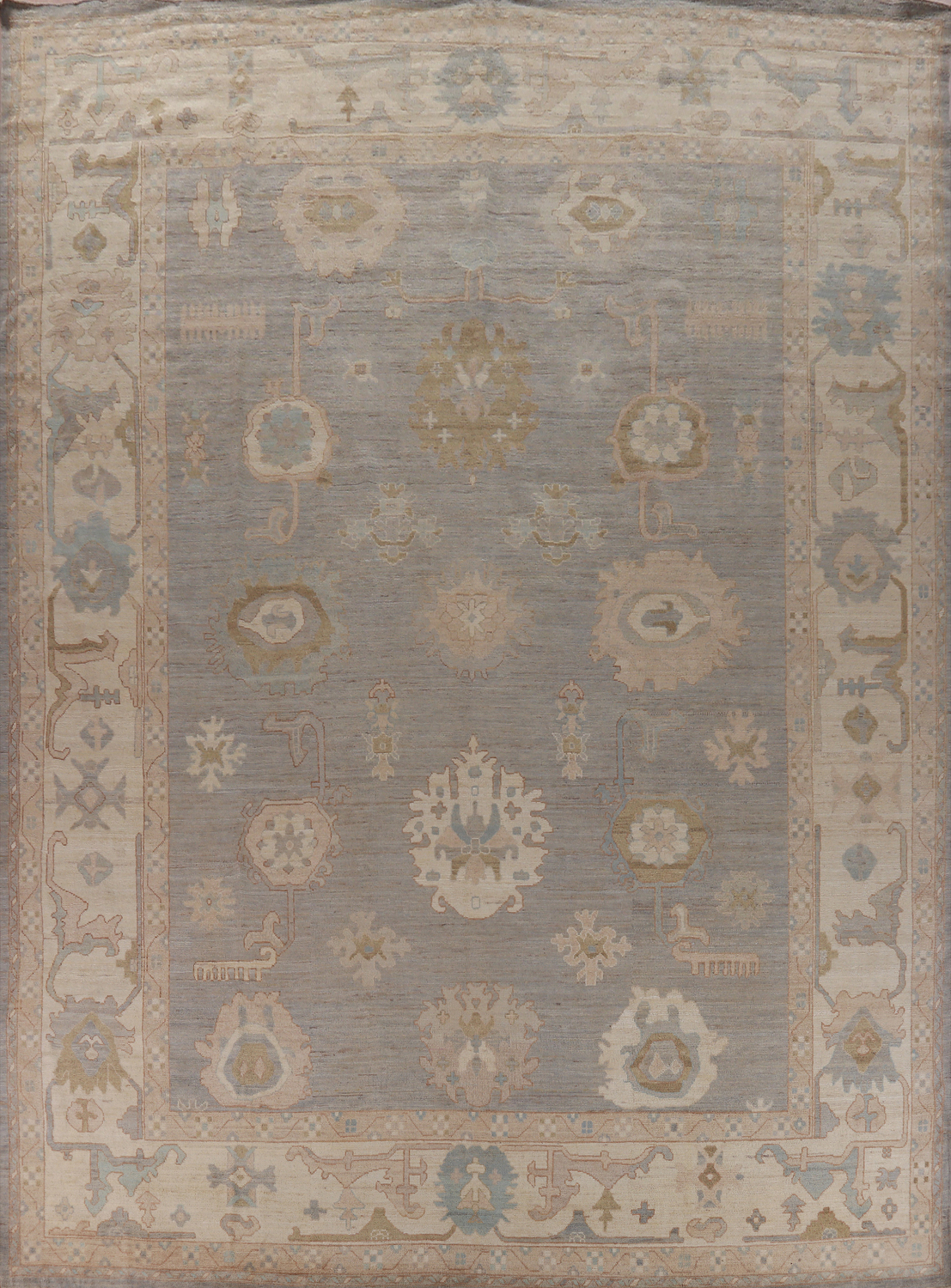 Vegetable Dye Oushak Turkish Large Rug 12x14