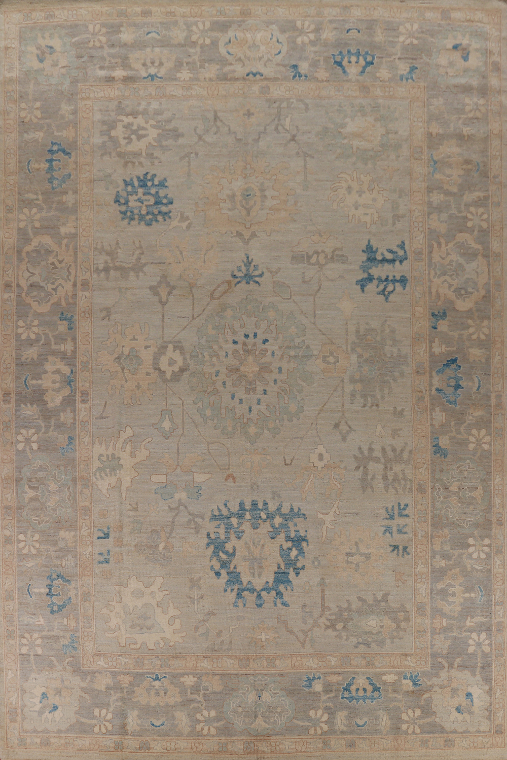 Vegetable Dye Oushak Turkish Large Rug 10x14