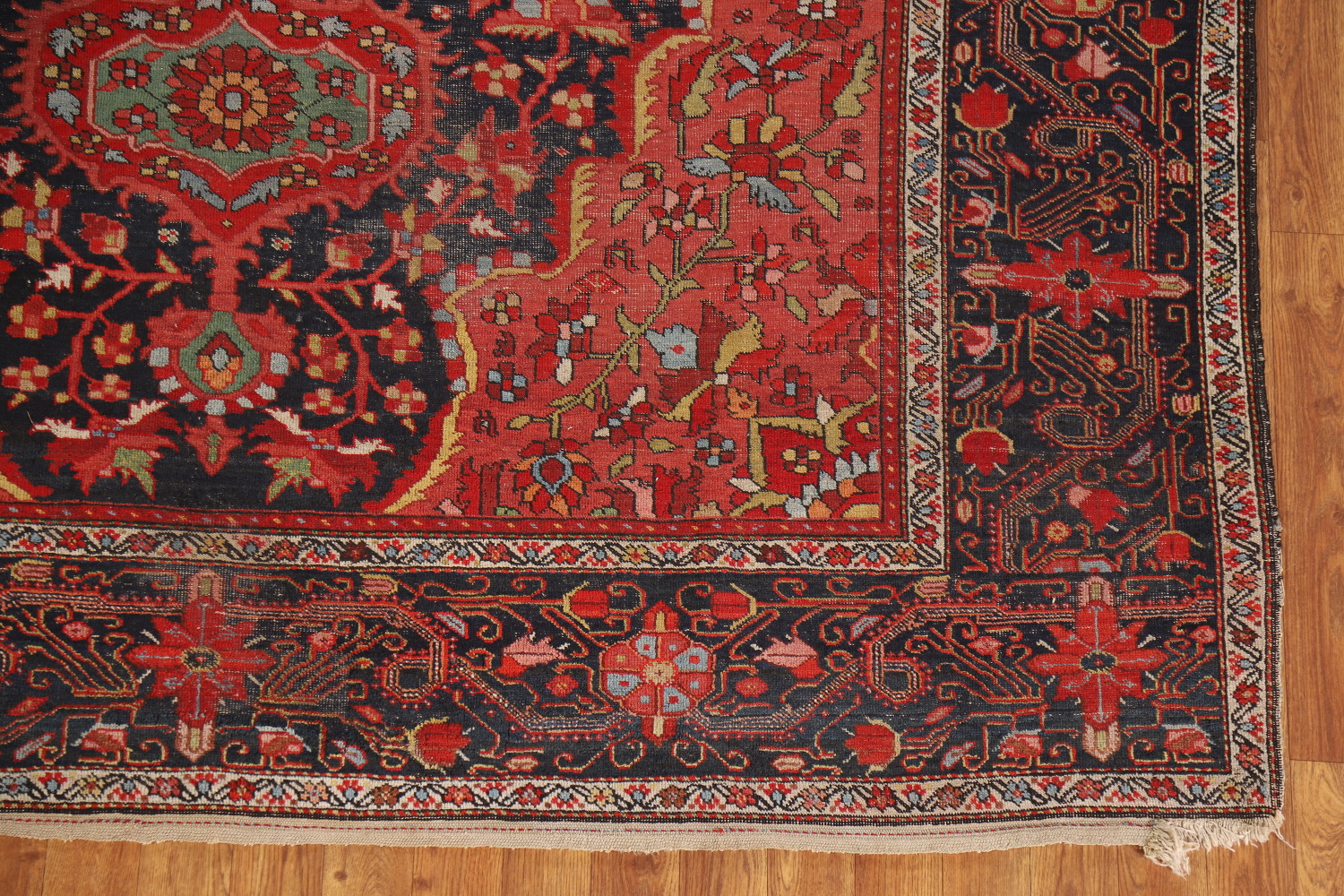 Pre-1900 Vegetable Dye Sarouk Farahan Persian Area Rug 7x10