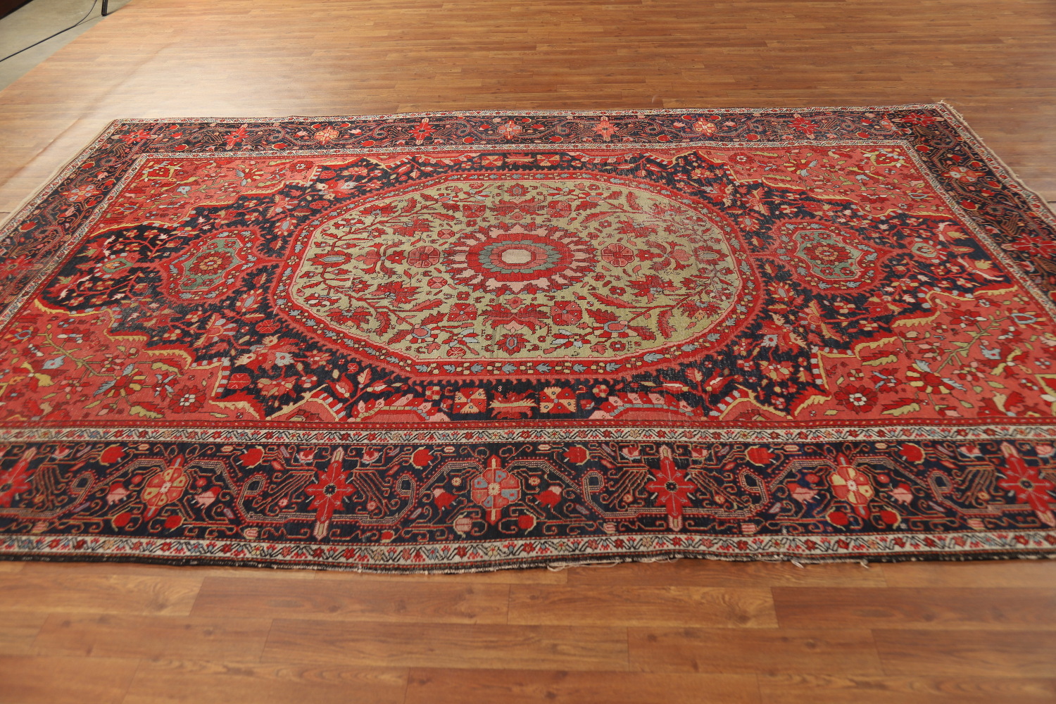 Pre-1900 Vegetable Dye Sarouk Farahan Persian Area Rug 7x10