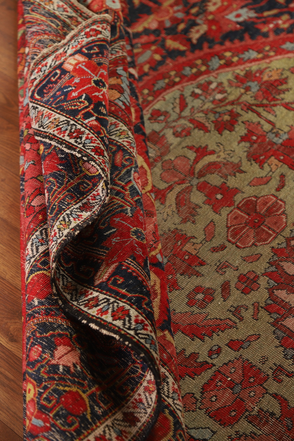 Pre-1900 Vegetable Dye Sarouk Farahan Persian Area Rug 7x10