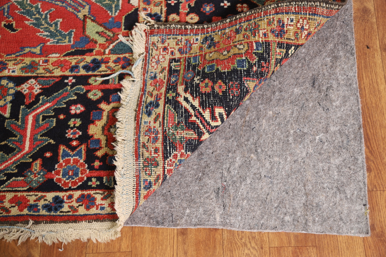 Pre-1900 Vegetable Dye Heriz Serapi Persian Large Rug 11x14
