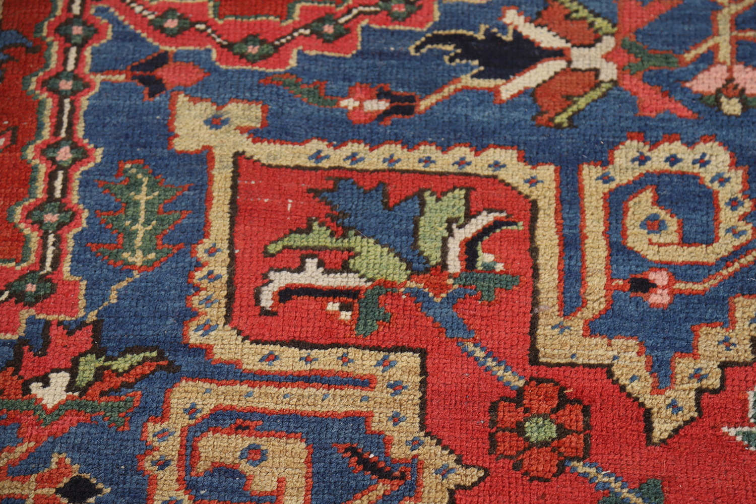 Pre-1900 Vegetable Dye Heriz Serapi Persian Large Rug 11x14