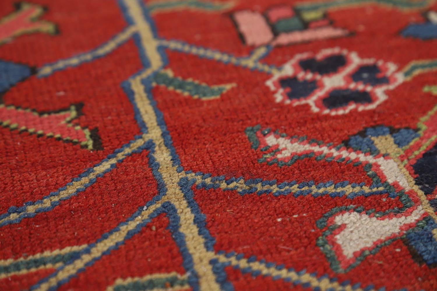 Pre-1900 Vegetable Dye Heriz Serapi Persian Large Rug 11x14