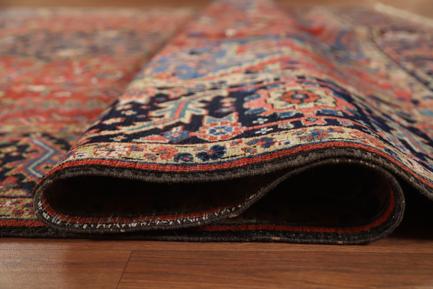 Pre-1900 Vegetable Dye Heriz Serapi Persian Large Rug 11x14