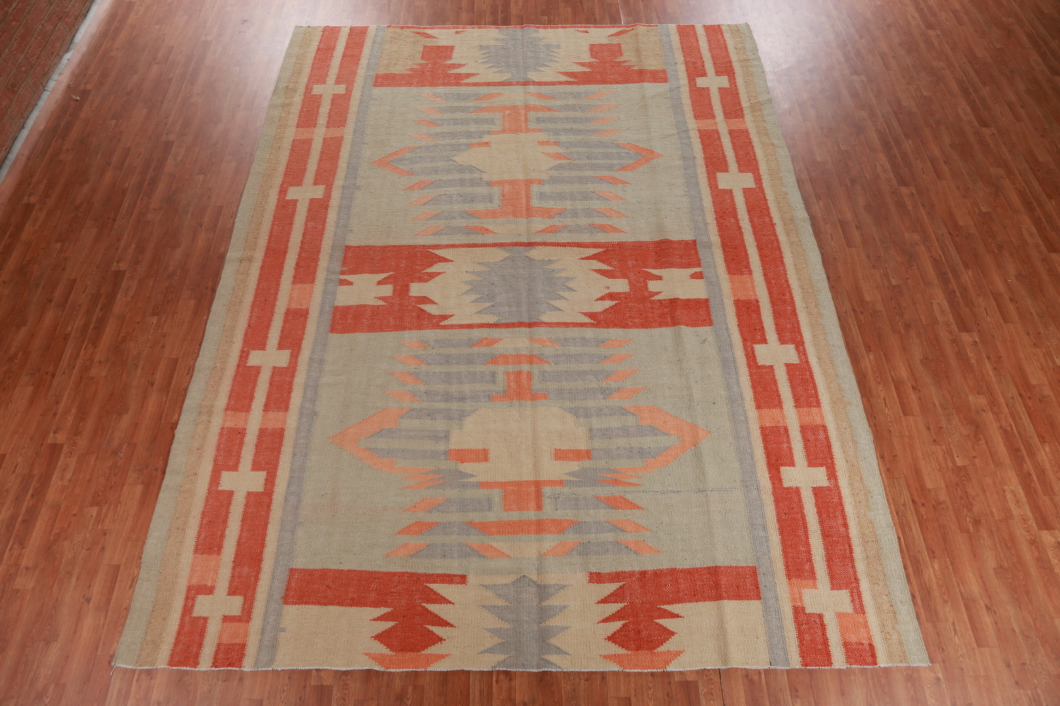 Vegetable Dye Modern Jute Kilim Turkish Area Rug 10x13
