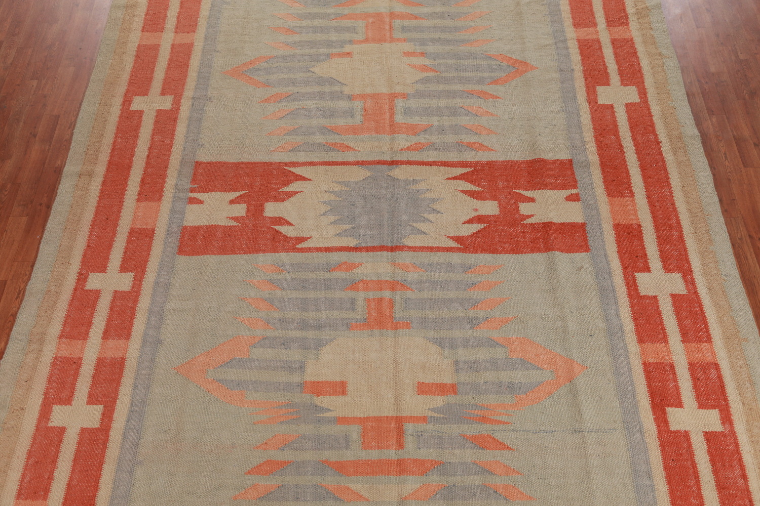 Vegetable Dye Modern Jute Kilim Turkish Area Rug 10x13