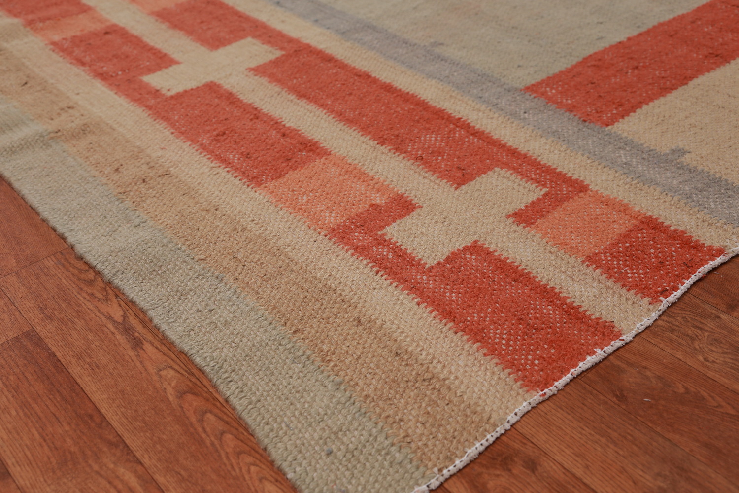 Vegetable Dye Modern Jute Kilim Turkish Area Rug 10x13